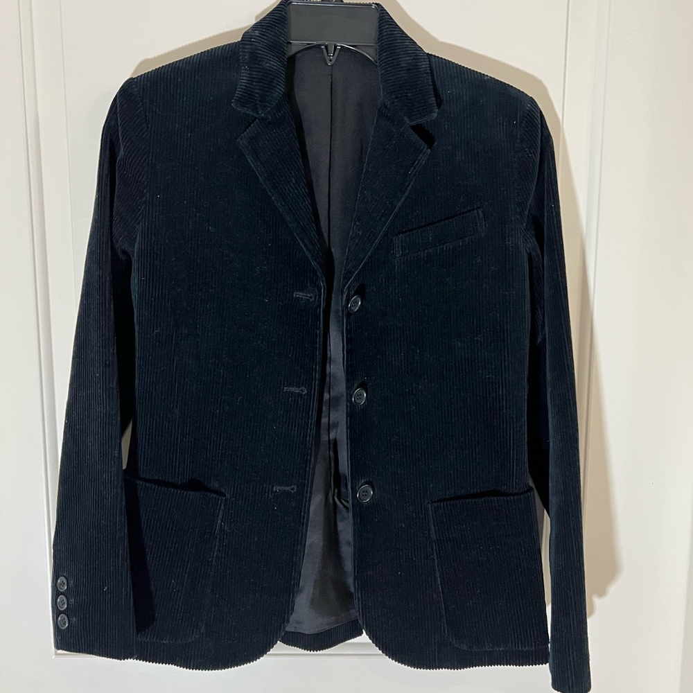 Theory Black Corduroy Three Button Blazer
